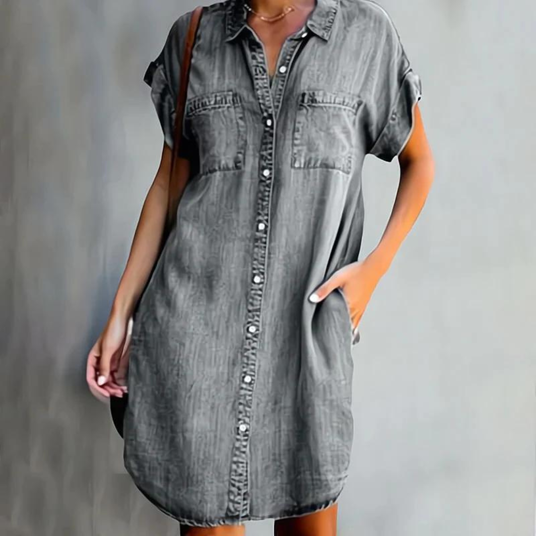 Dames Jurk Casual Denimstijl met Losse Snit 1