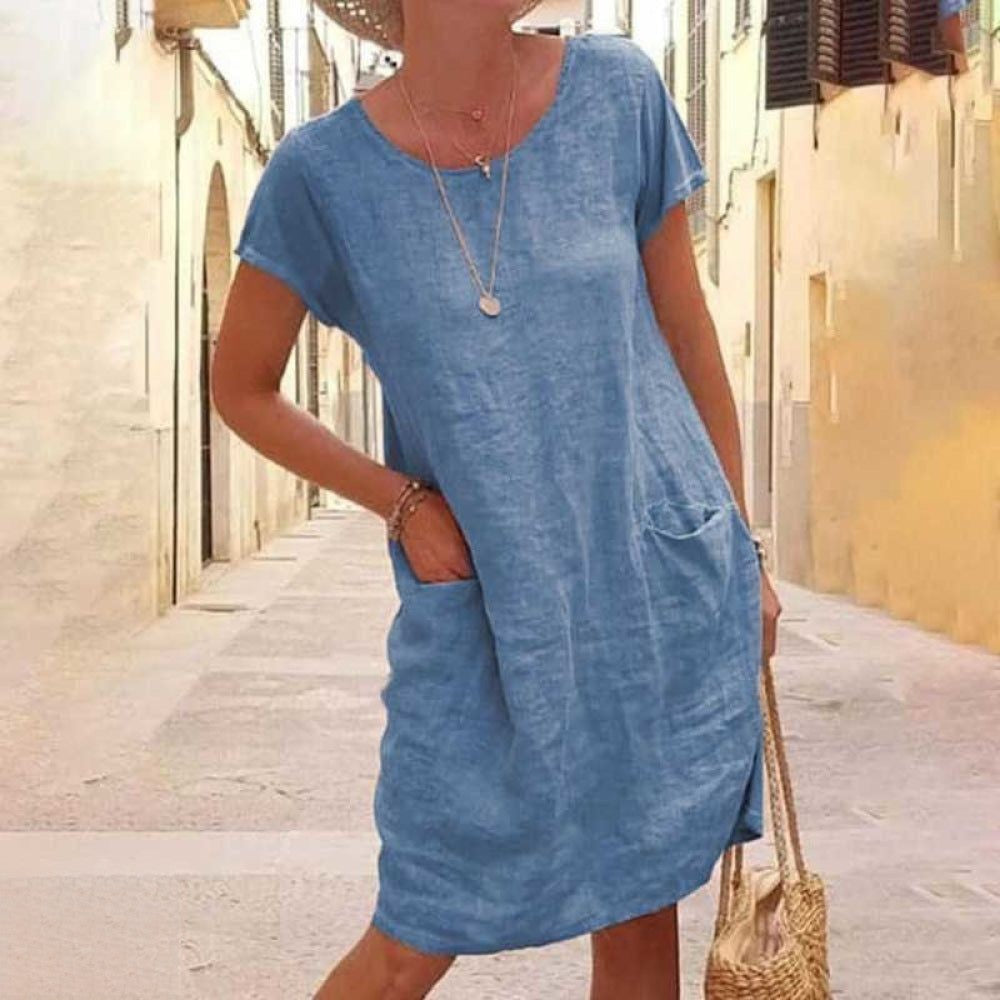 Dames Jurk Casual Leinen Stijl 1