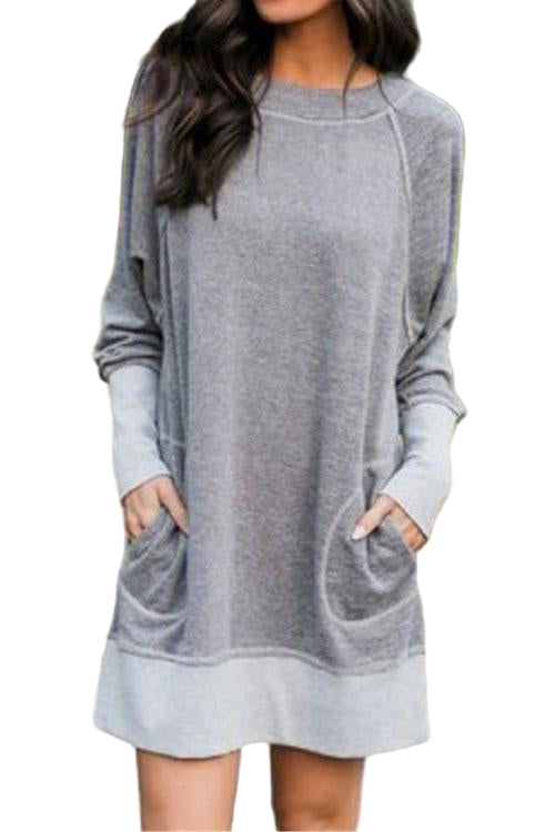 Dames Jurk Casual Sweatershirt met Zakken 0