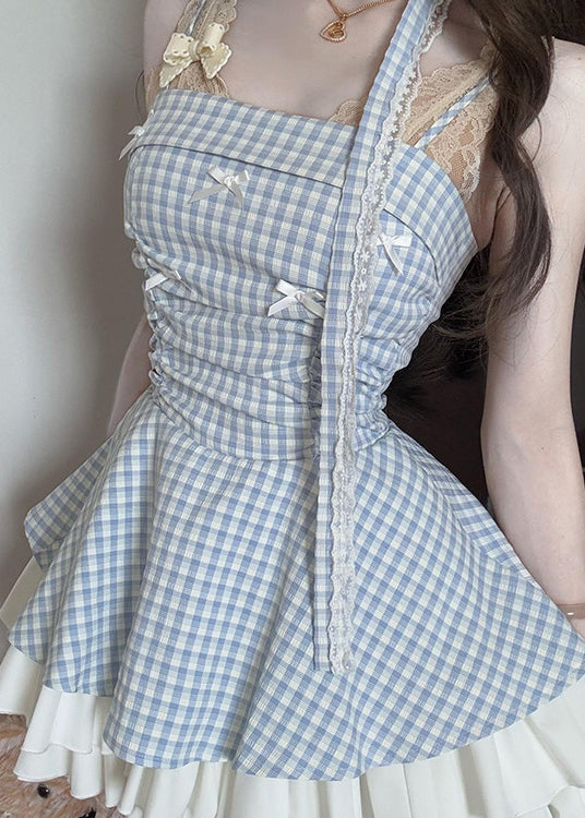 Dames Jurk Geruit Met Ruches En Spaghettibandjes Zomerstijl 4