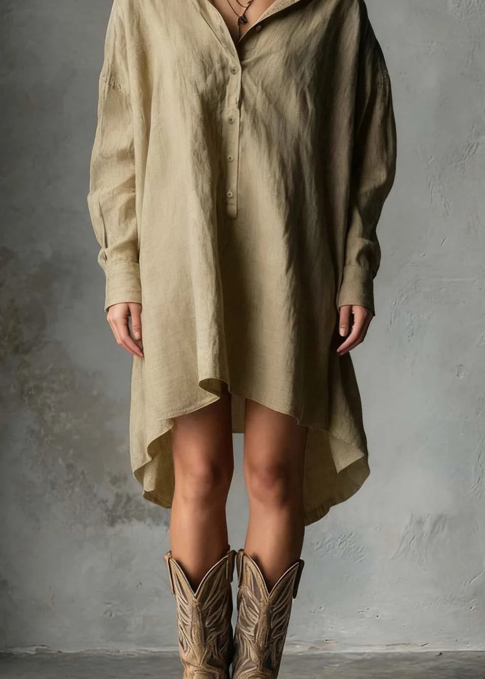 Dames Jurk Lange Mouwen Asymmetrische Zoom 1