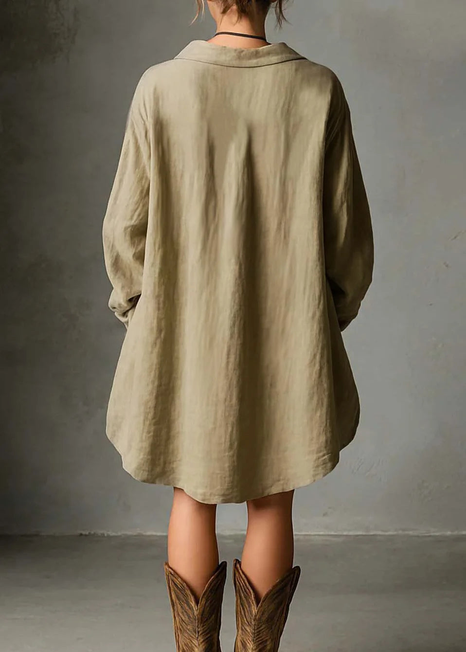Dames Jurk Lange Mouwen Asymmetrische Zoom 3