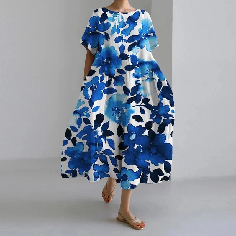Dames Jurk Met Bloemenprint Zachte Katoen 10