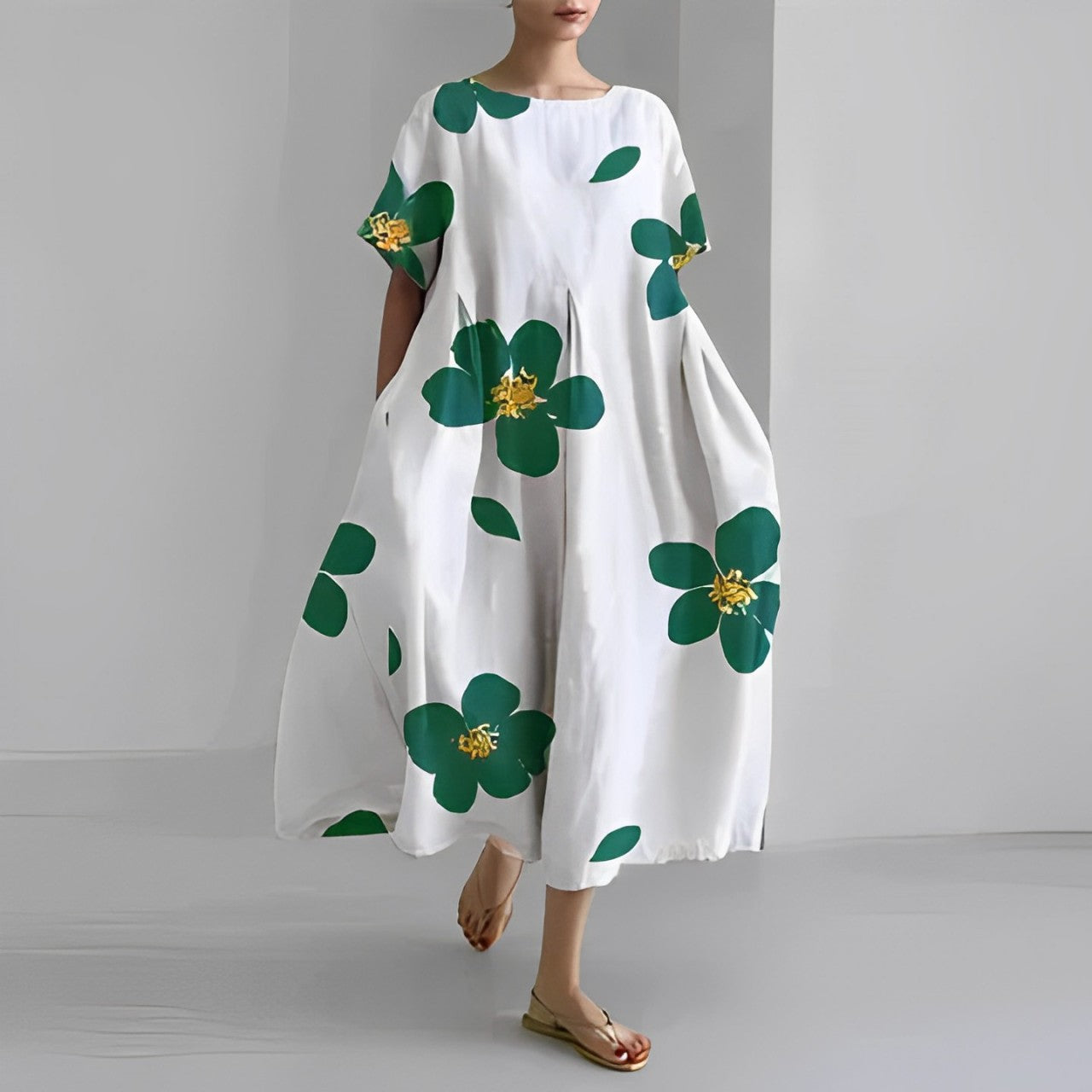 Dames Jurk Met Bloemenprint Zachte Katoen 1