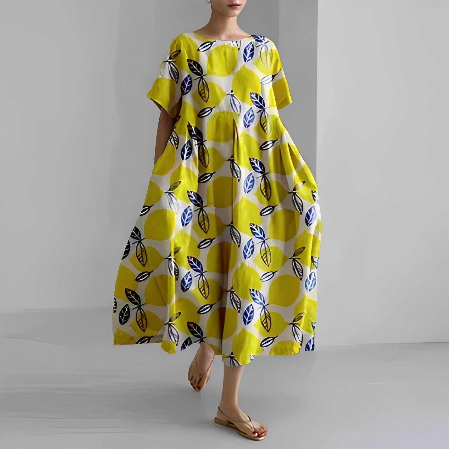Dames Jurk Met Bloemenprint Zachte Katoen 2