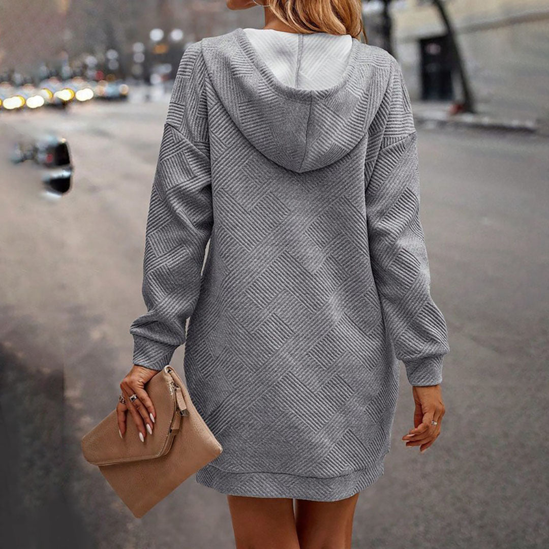 Dames Jurk Met Capuchon En Getailleerde Pasvorm Voor Herfst/Winter 5
