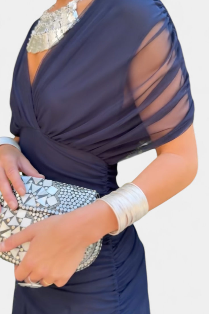 Dames Jurk Met Fantasiebloemenprint V-Hals Lange Rok 12