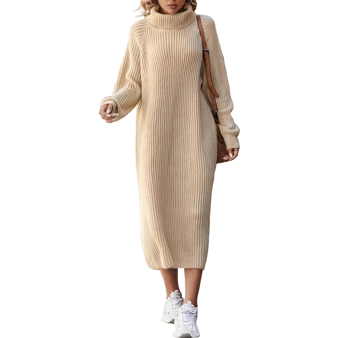 Dames Jurk Met Lange Mouwen Casual Midi Stijl 0