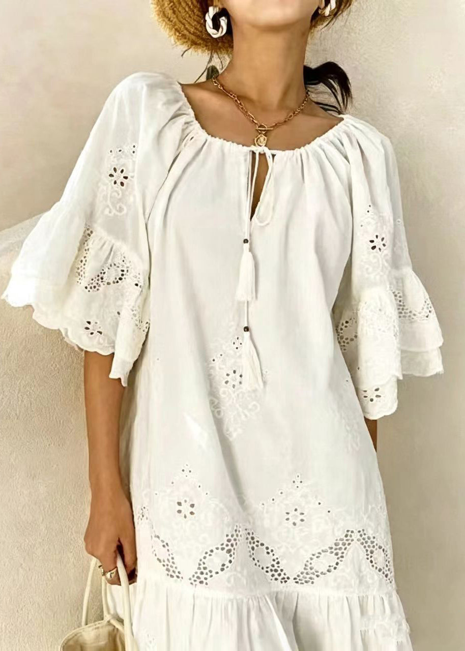 Dames Jurk Met Veters En Kwastjes Uitgesneden Zomerstijl 3