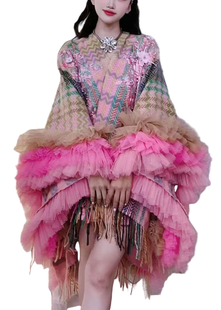 Dames Jurk Mid-Cape Met Lange Mouwen En Print 0