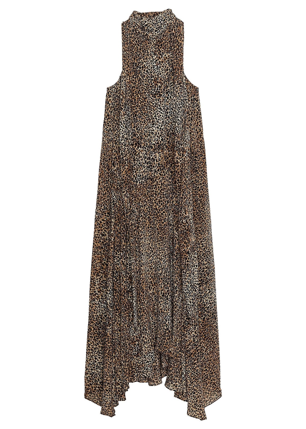 Dames Jurk Mouwloos Luipaardprint Patchwork 4