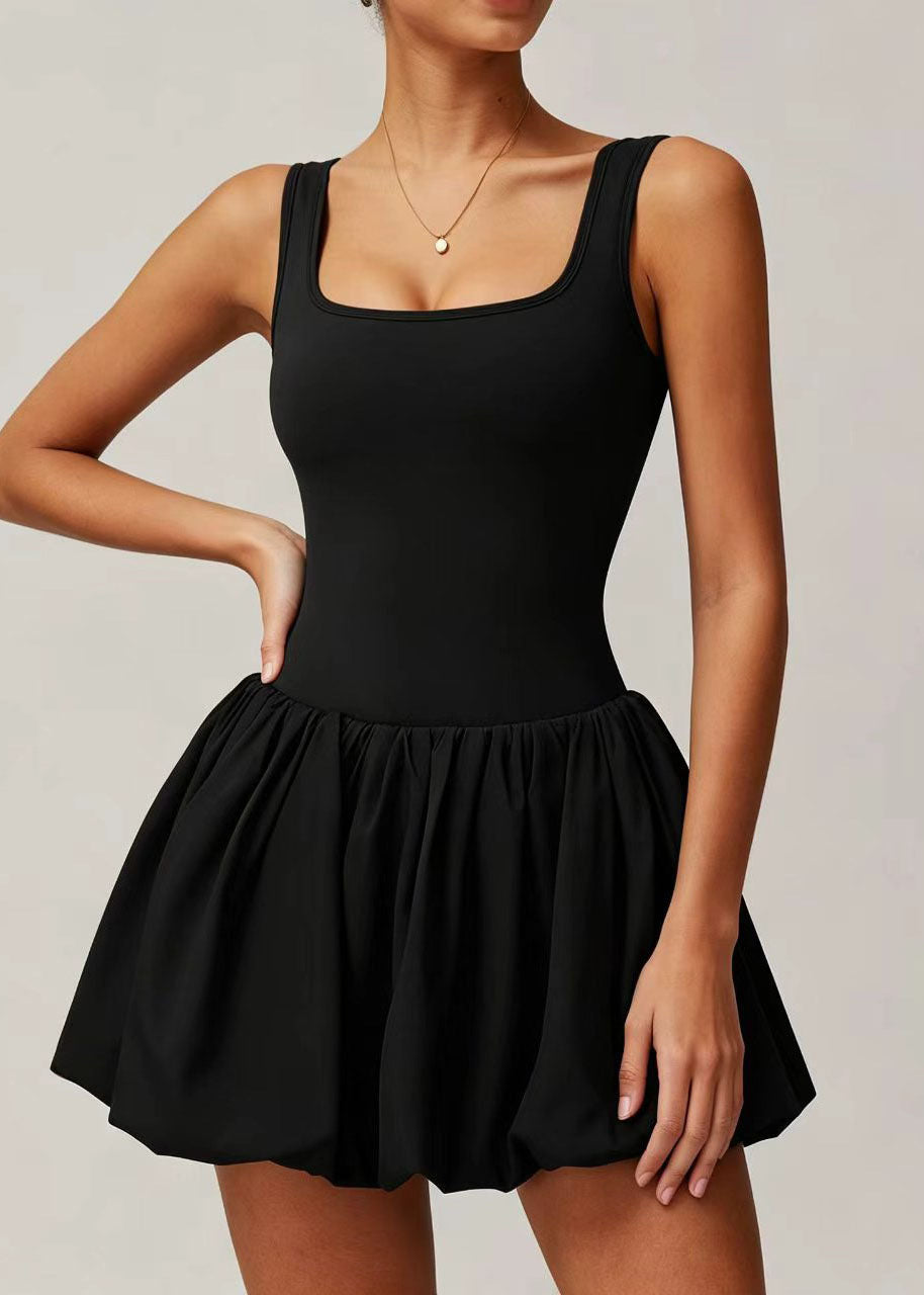 Dames Jurk Mouwloos Met U-hals En Ingebouwde Shorts 1