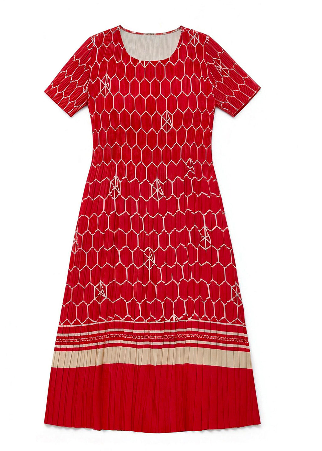 Dames Jurk Plus Size Zomer O-hals Met Print En Gerimpelde Details 4