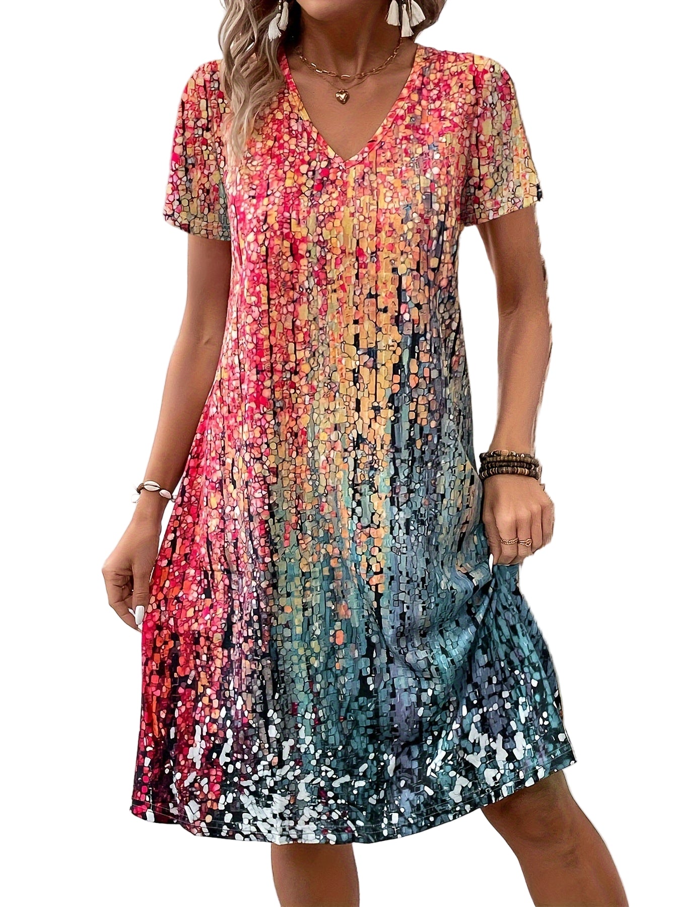 Dames Jurk Tijdloos Design Zacht Ademend Materiaal 0