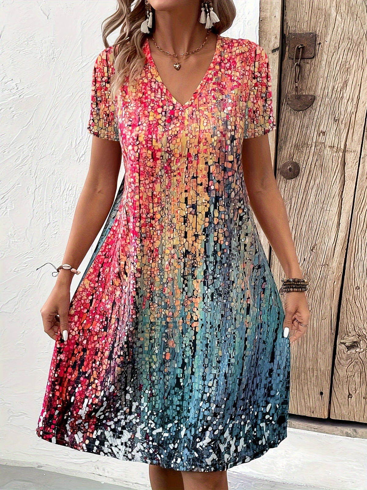 Dames Jurk Tijdloos Design Zacht Ademend Materiaal 3