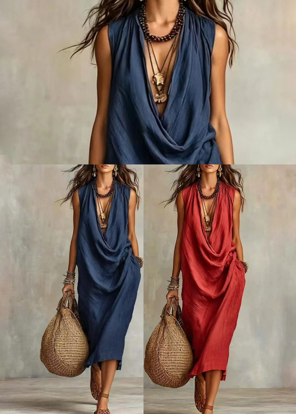 Dames Jurk V-hals Losvallend Zomerse Stijl 4