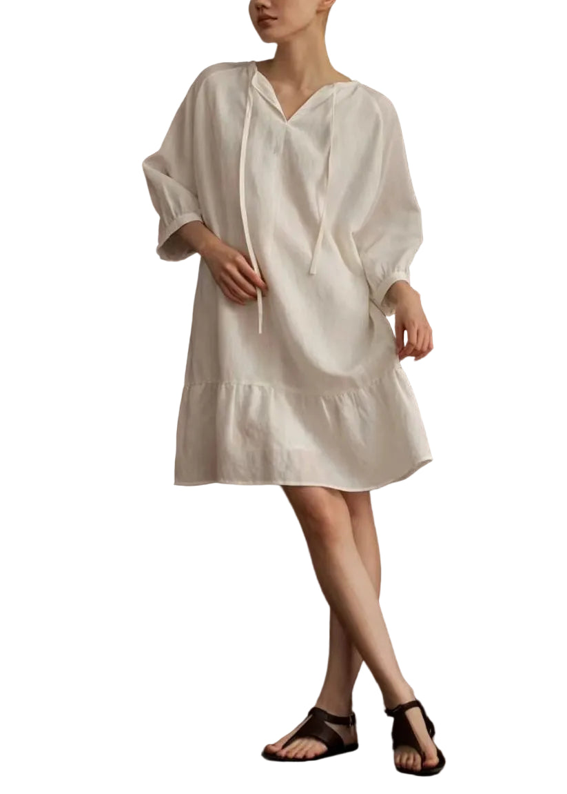 Dames Jurk V-hals met Veters Zomerse Stijl 0