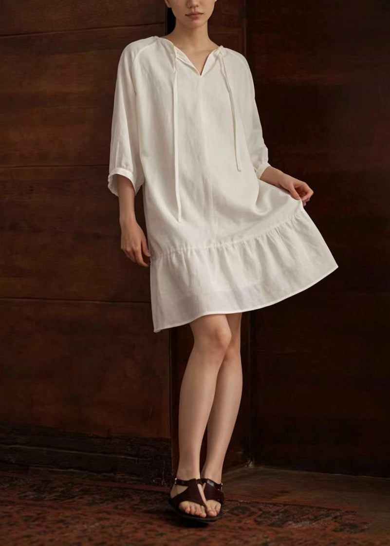 Dames Jurk V-hals met Veters Zomerse Stijl 3