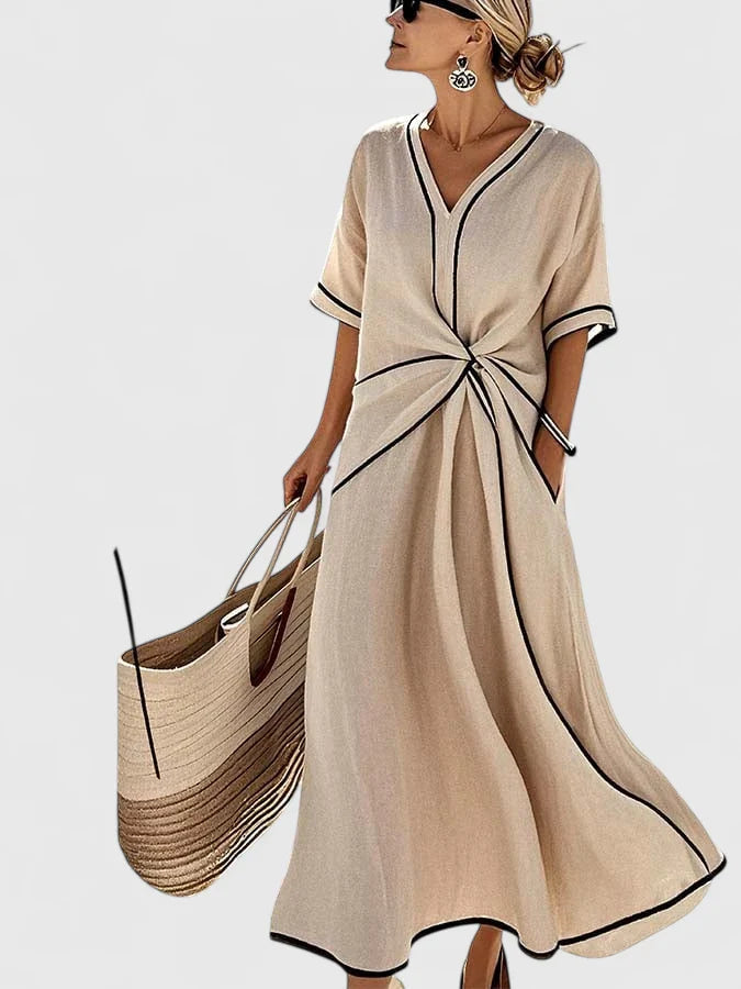 Dames Jurk Zomerstijl Met Verticale Strepen Voor Casual Look 2