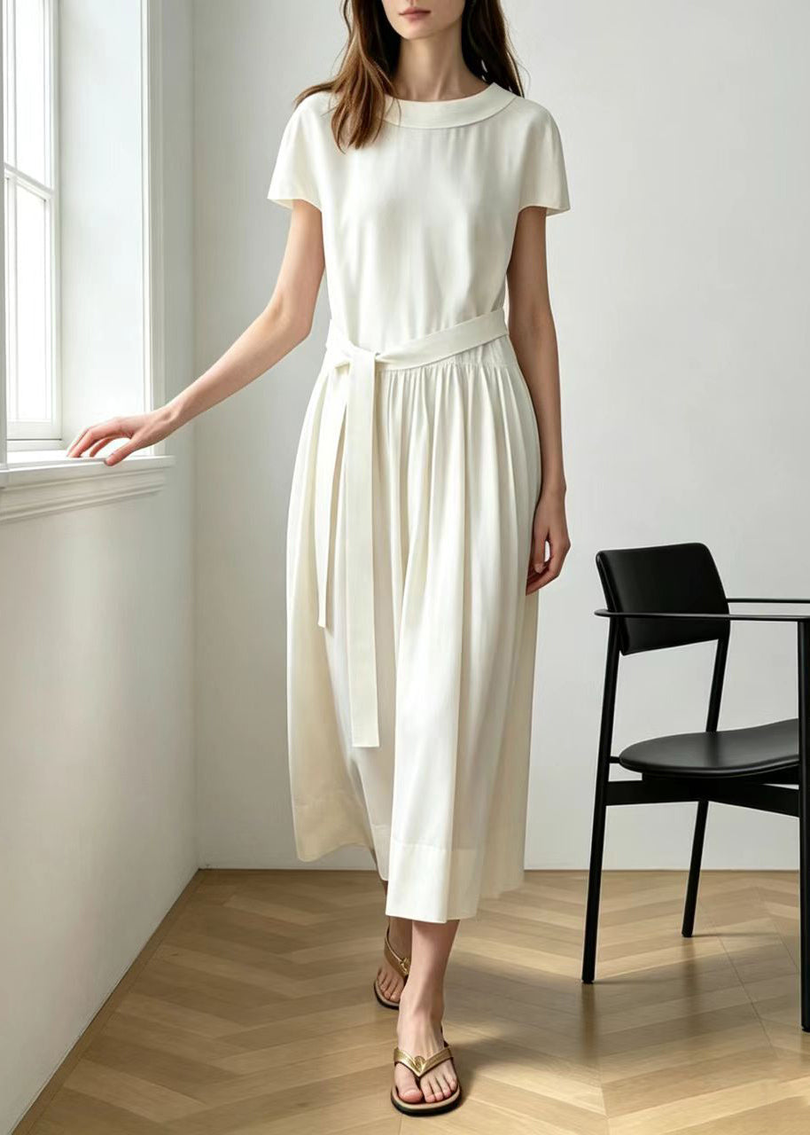 Dames Jurk met Peter Pan-kraag en Korte Mouwen Casual Stijl 2