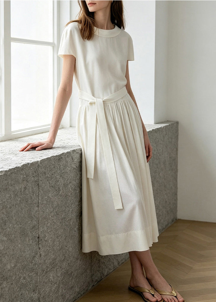 Dames Jurk met Peter Pan-kraag en Korte Mouwen Casual Stijl 3