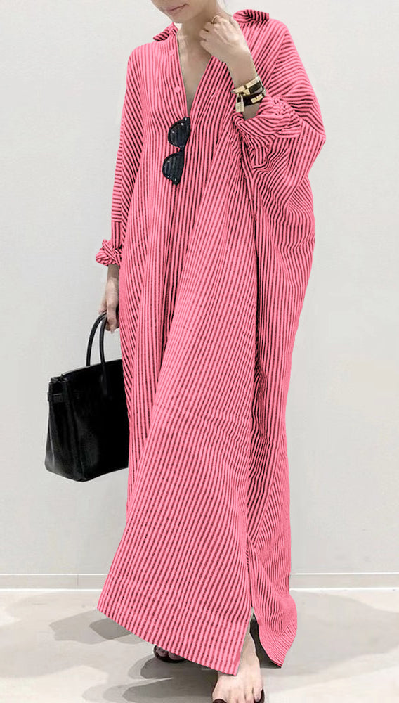 Dames Jurk met Peter Pan Kraag en Gestreept Design 5