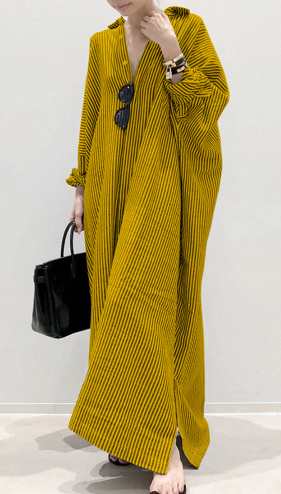 Dames Jurk met Peter Pan Kraag en Gestreept Design 6