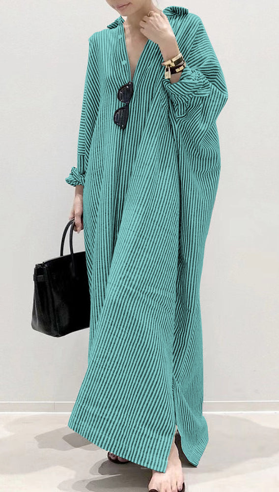 Dames Jurk met Peter Pan Kraag en Gestreept Design 7