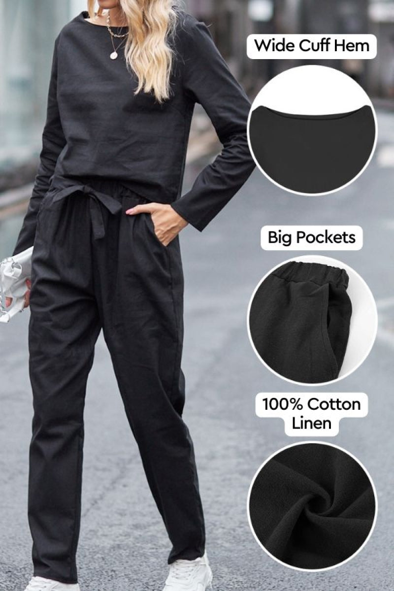 Dames Katoen Linnen Zomer Set Casual Stijl 2