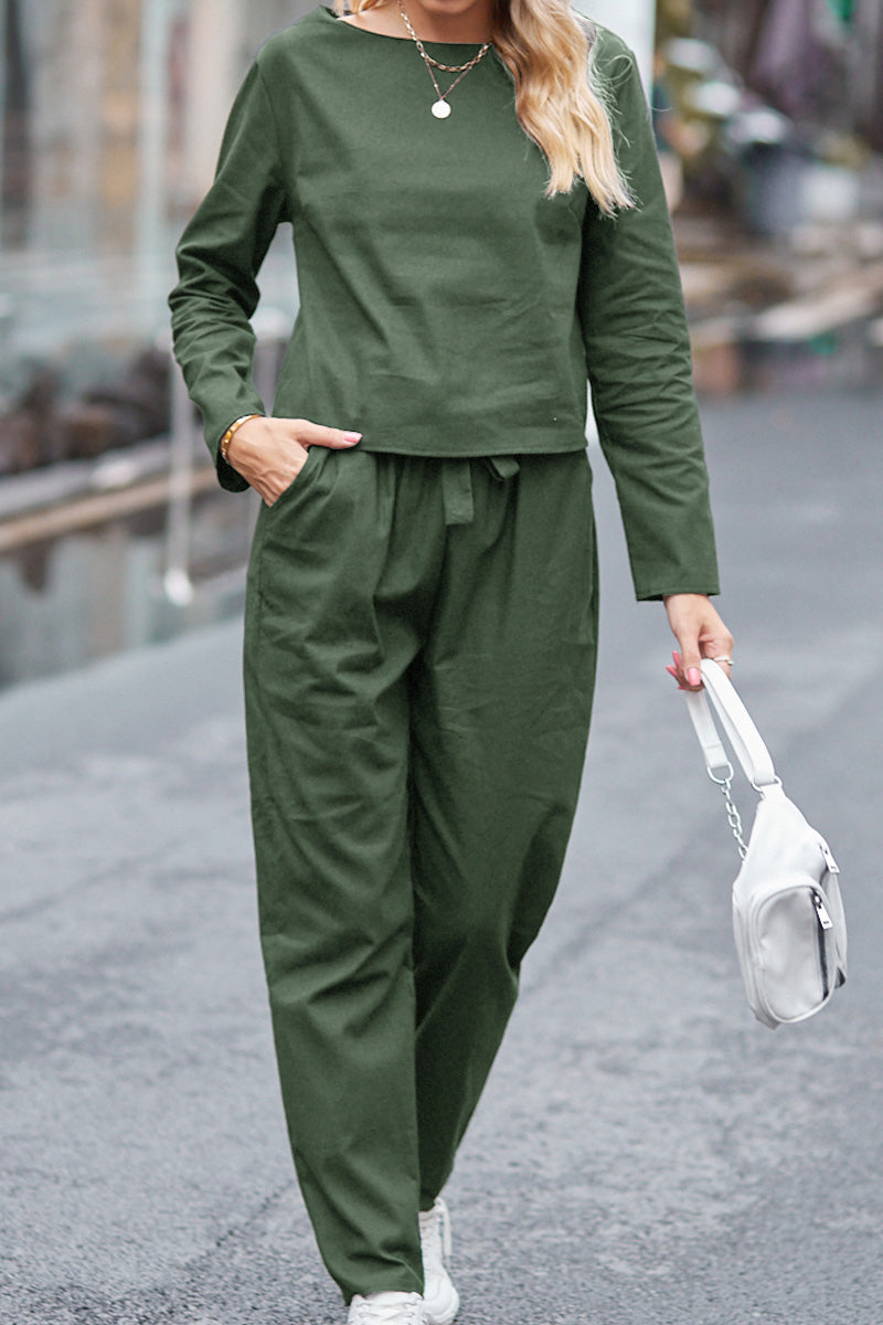 Dames Katoen Linnen Zomer Set Casual Stijl 8