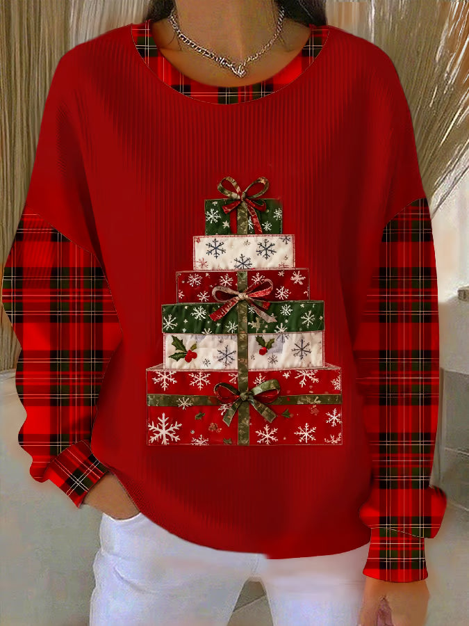 Dames Kersttrui met Cadeauprint 0