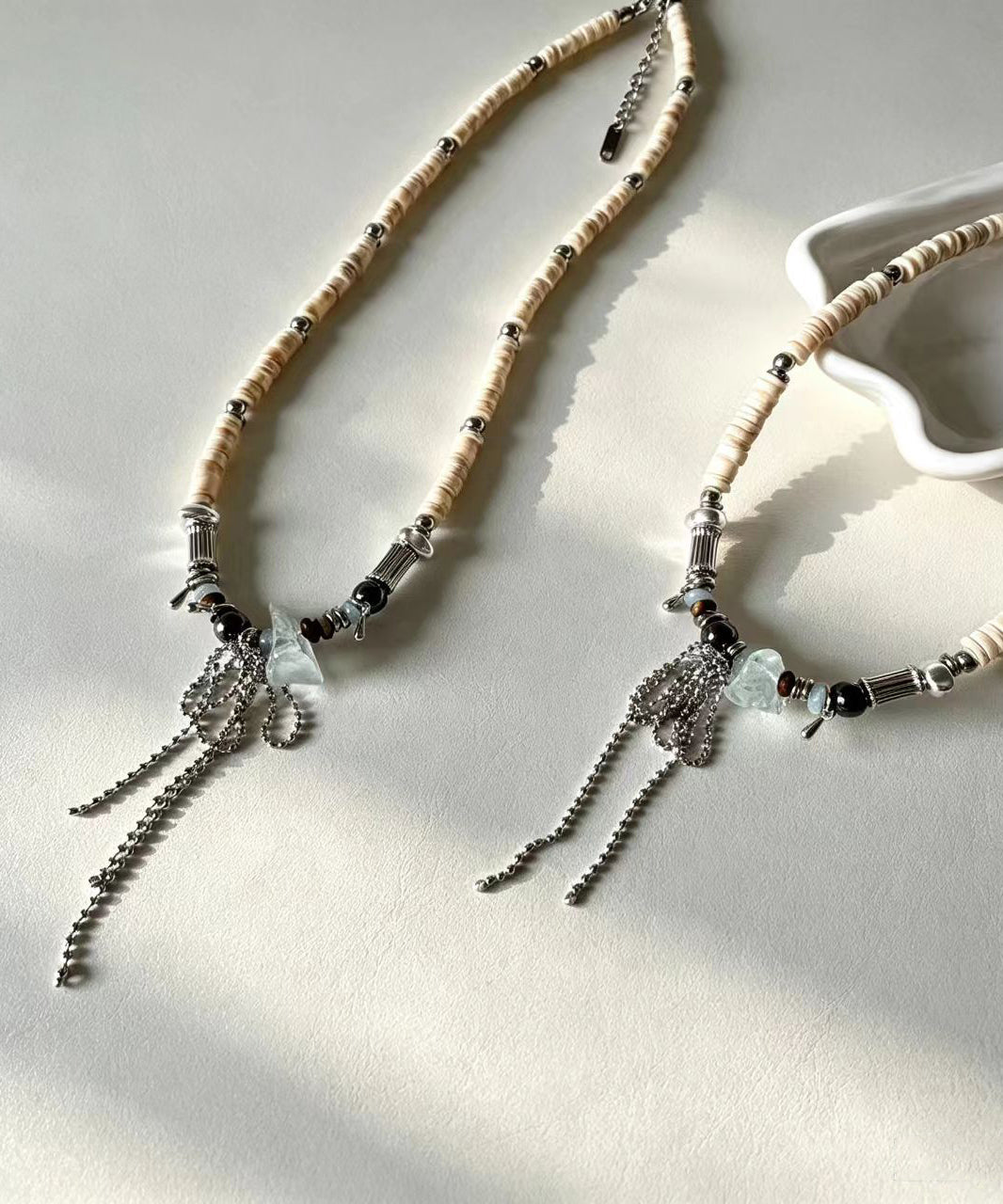 Dames Ketting Boho Stijl Met Kristal en Schelpen Hanger 3