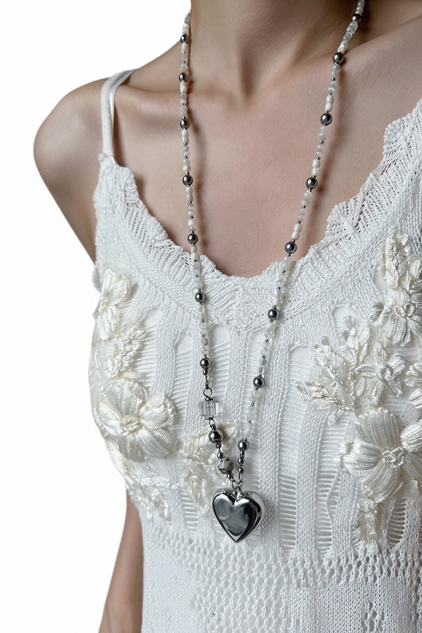 Dames Ketting Hartvormige Hanger Lang Ontwerp 0