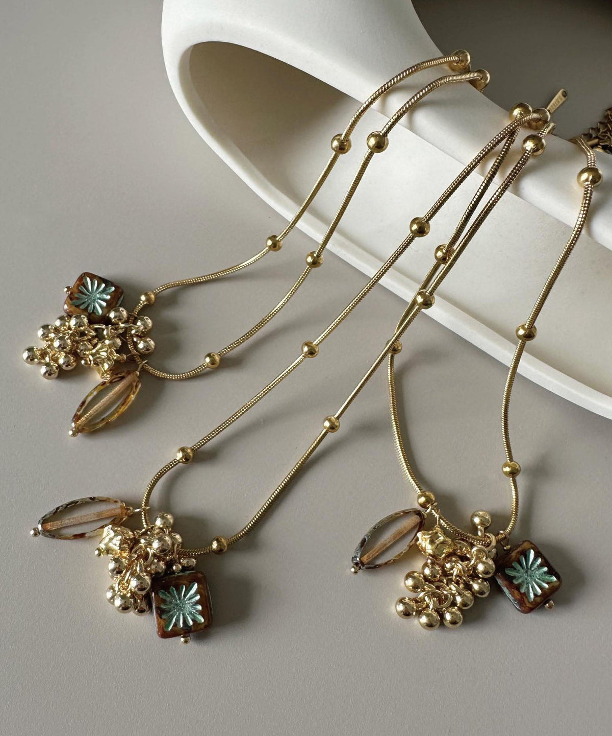 Dames Ketting Met Glazen Kraal Hanger Modern Design 1