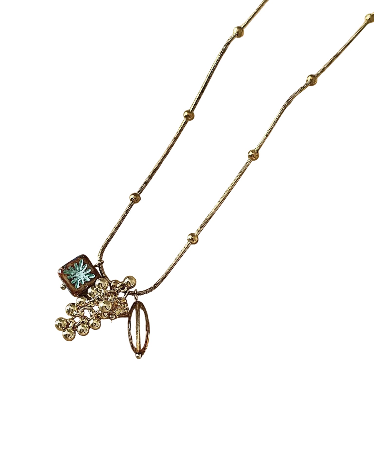 Dames Ketting Met Glazen Kraal Hanger Modern Design 4