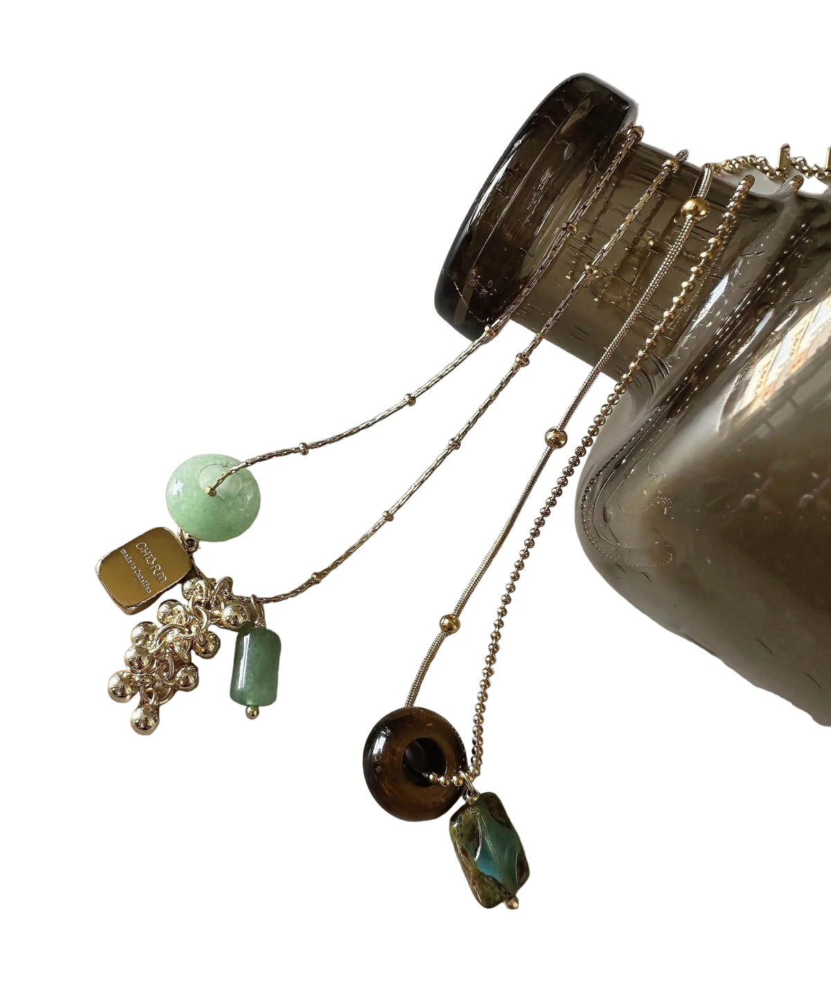 Dames Ketting Met Jade Steen Hanger Titanium Stijlvol Ontwerp 0