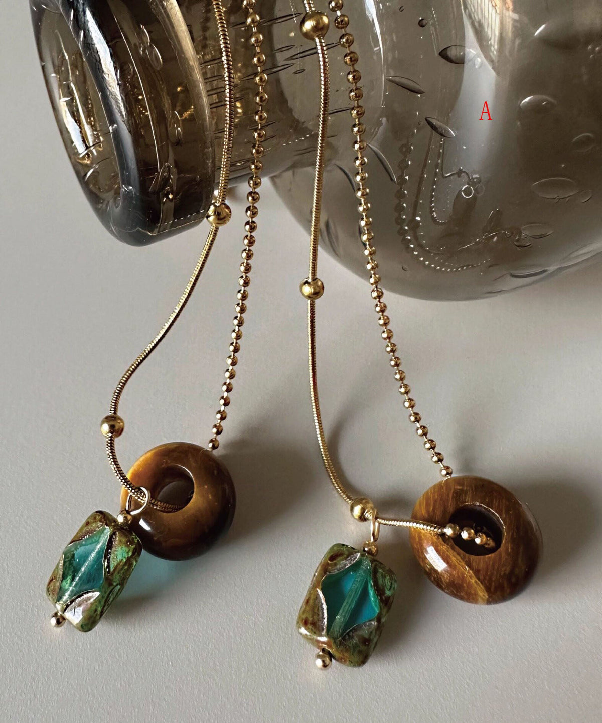 Dames Ketting Met Jade Steen Hanger Titanium Stijlvol Ontwerp 1