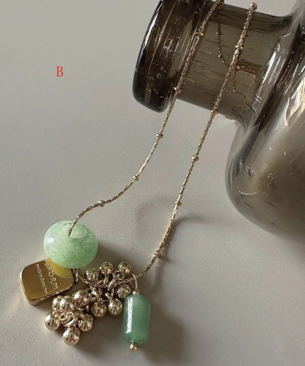 Dames Ketting Met Jade Steen Hanger Titanium Stijlvol Ontwerp 4