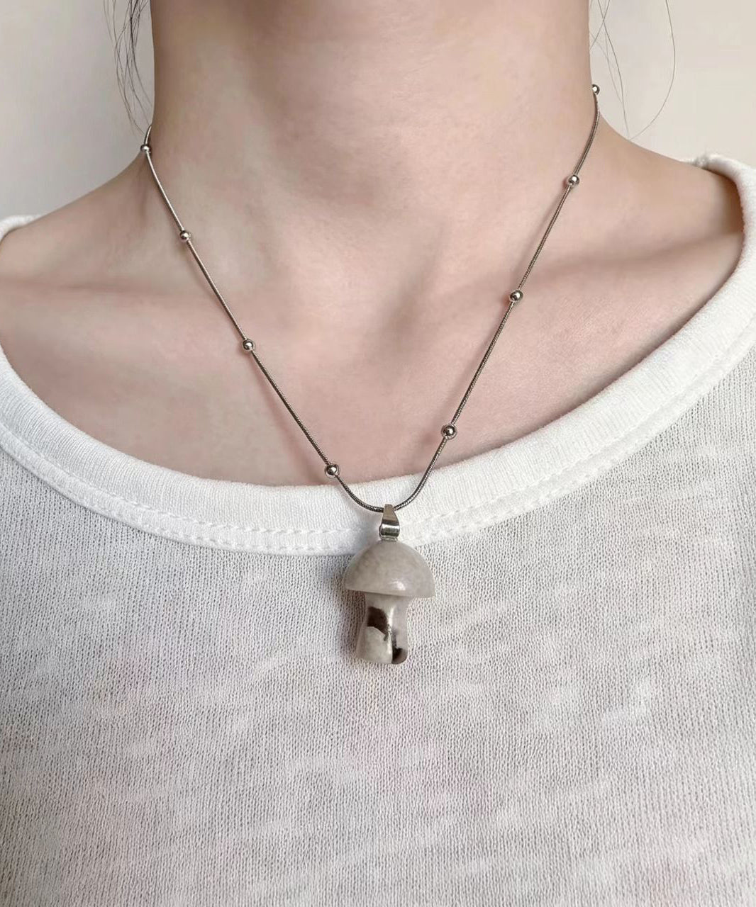 Dames Ketting Met Natuursteen Hanger Simpel Design 2