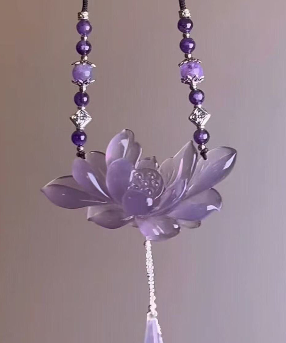 Dames Ketting Retro Stijl met Lotus Hanger 1