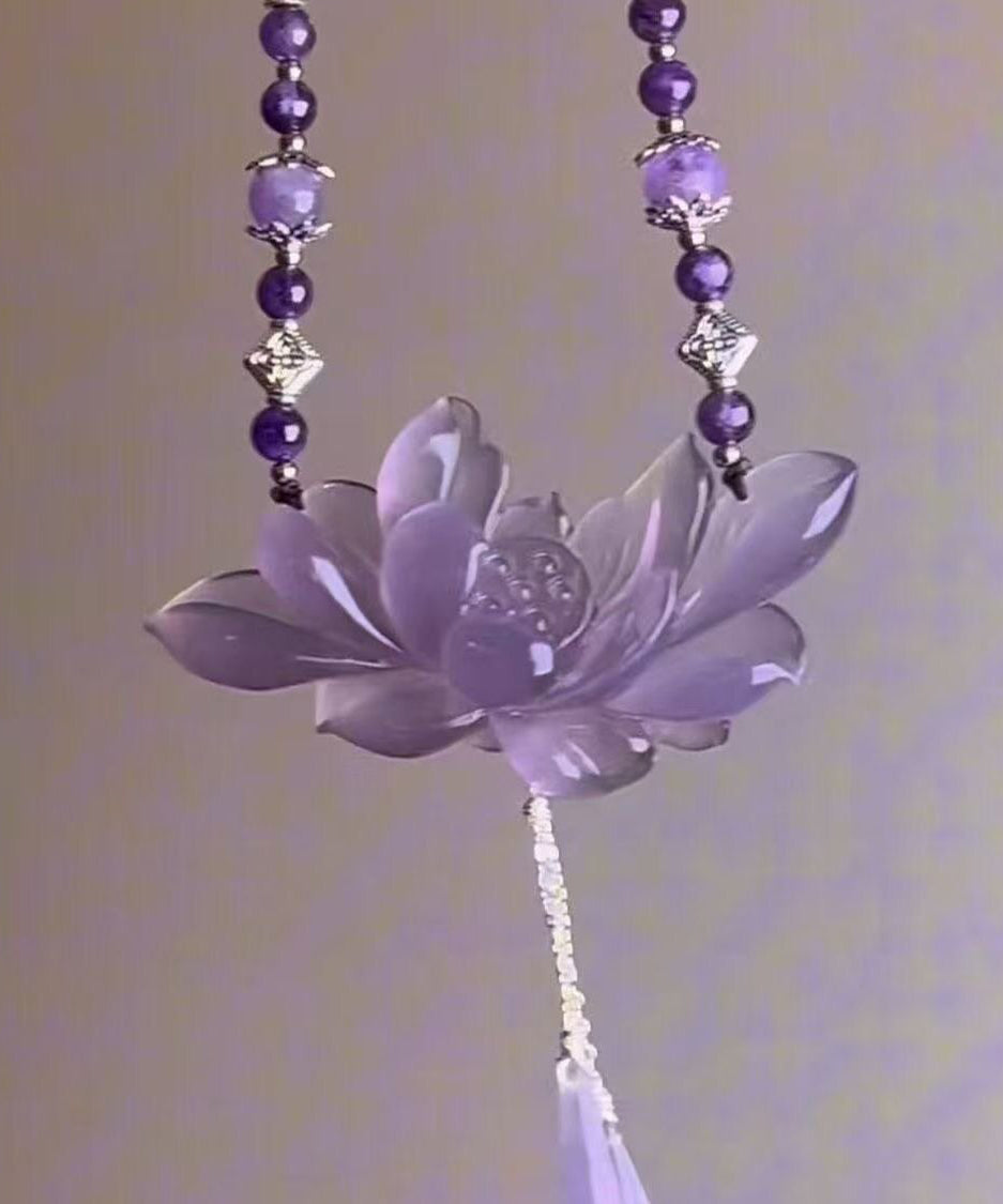Dames Ketting Retro Stijl met Lotus Hanger 2
