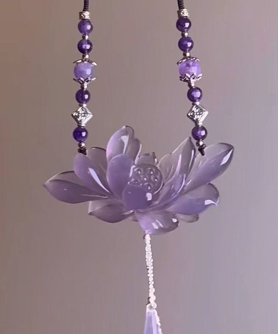 Dames Ketting Retro Stijl met Lotus Hanger 3
