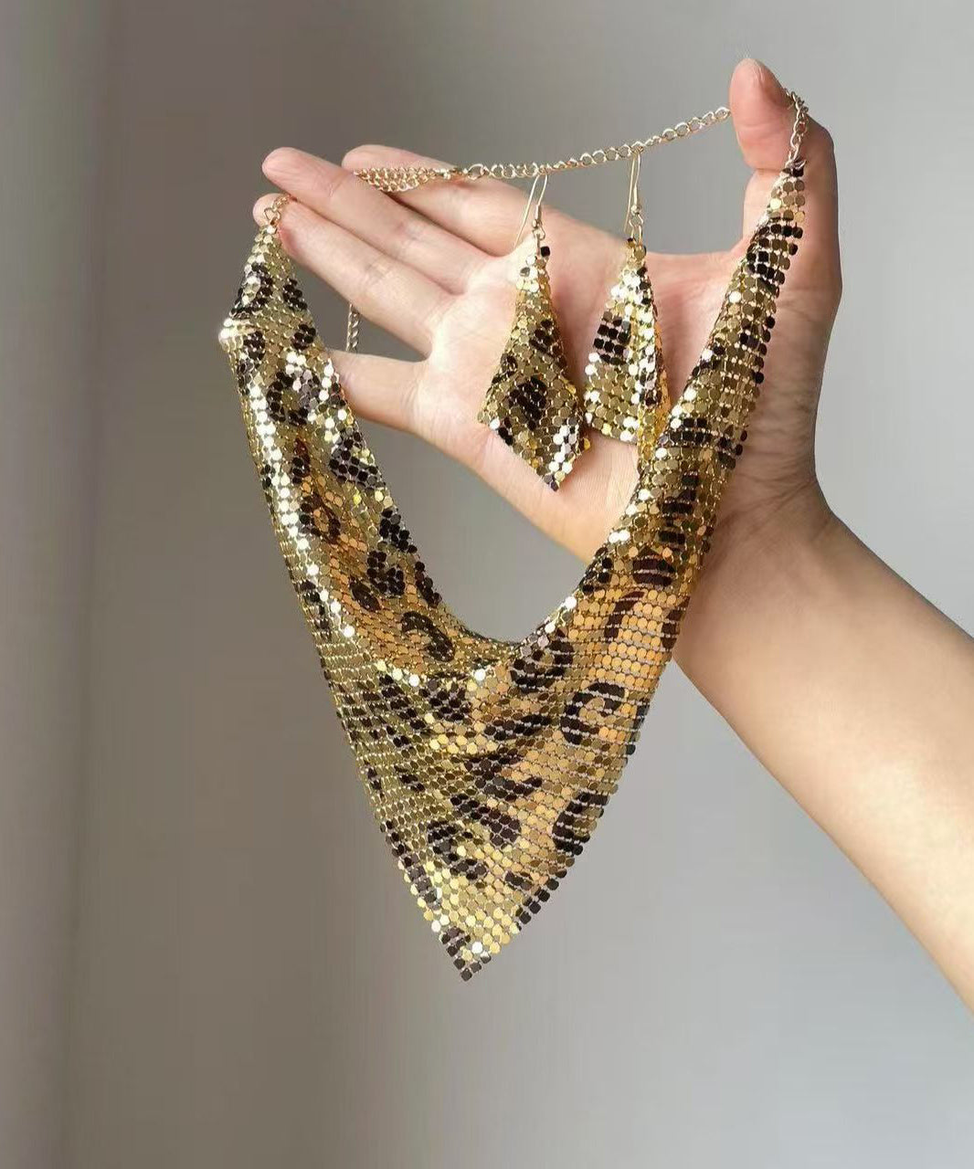 Dames Ketting Set Driehoekige Hanger Modern Design 4