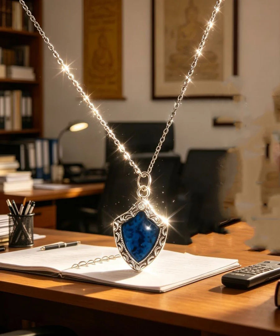 Dames Ketting met Hanger Blauw en Zirkonia Accent 0