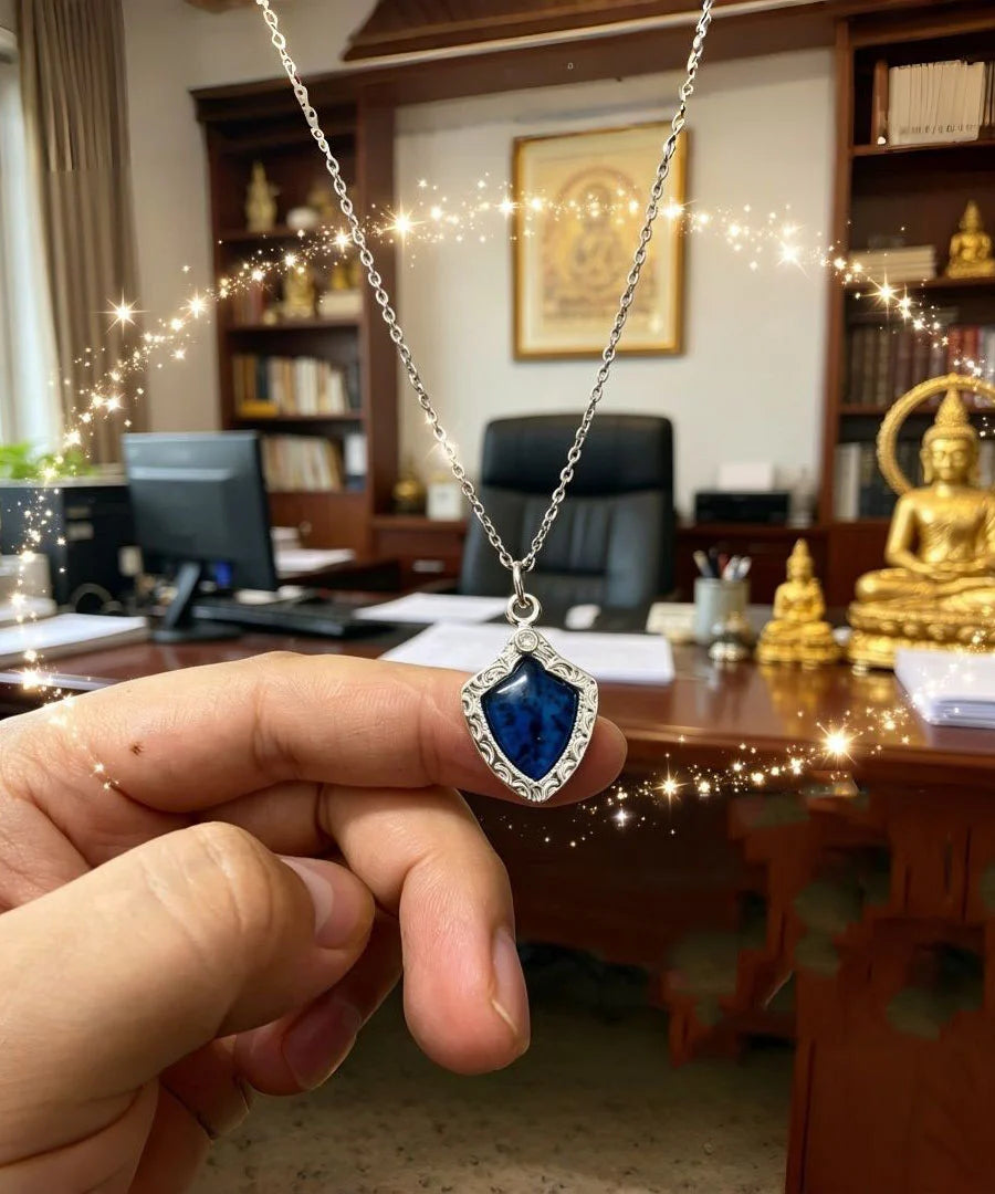 Dames Ketting met Hanger Blauw en Zirkonia Accent 1
