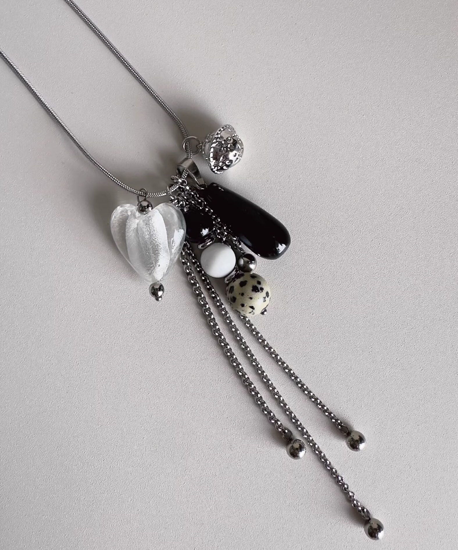 Dames Ketting met Harthanger Natuursteen Titanium Stijlvol 4