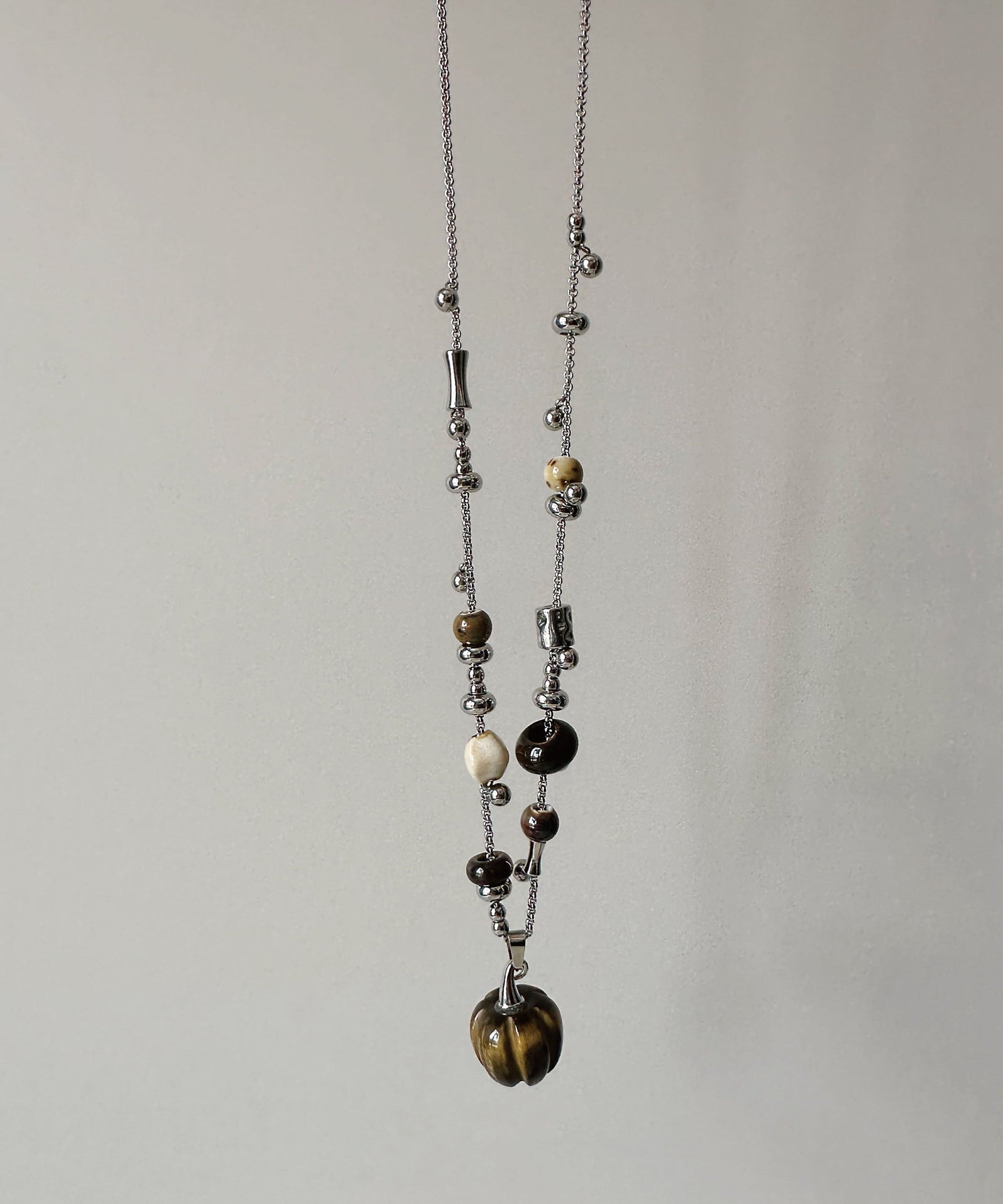 Dames Ketting met Natuursteen Hanger Lang Model 4