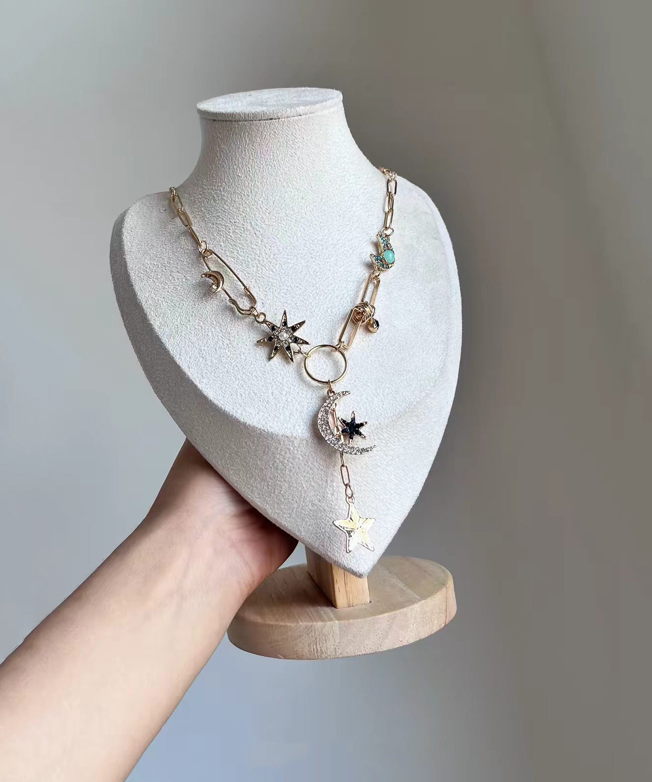 Dames Ketting met Sterren en Maan Hanger Modern Design 4
