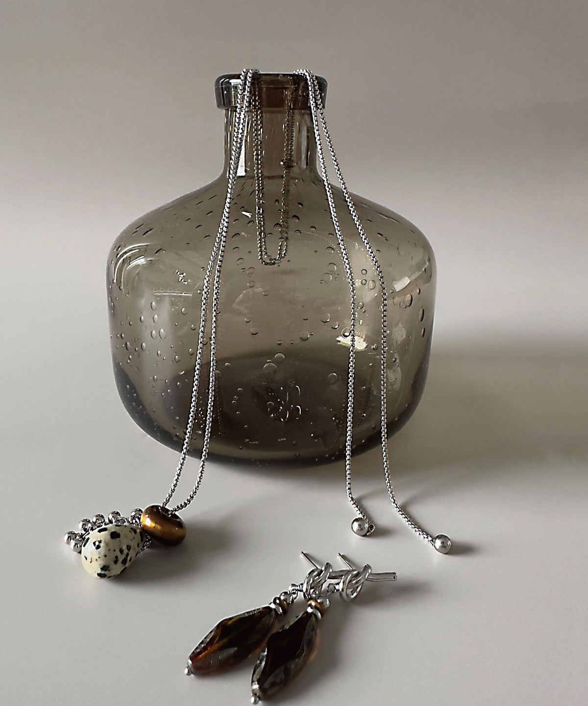 Dames Ketting met Titanium Stalen Hanger en Edelsteen 4