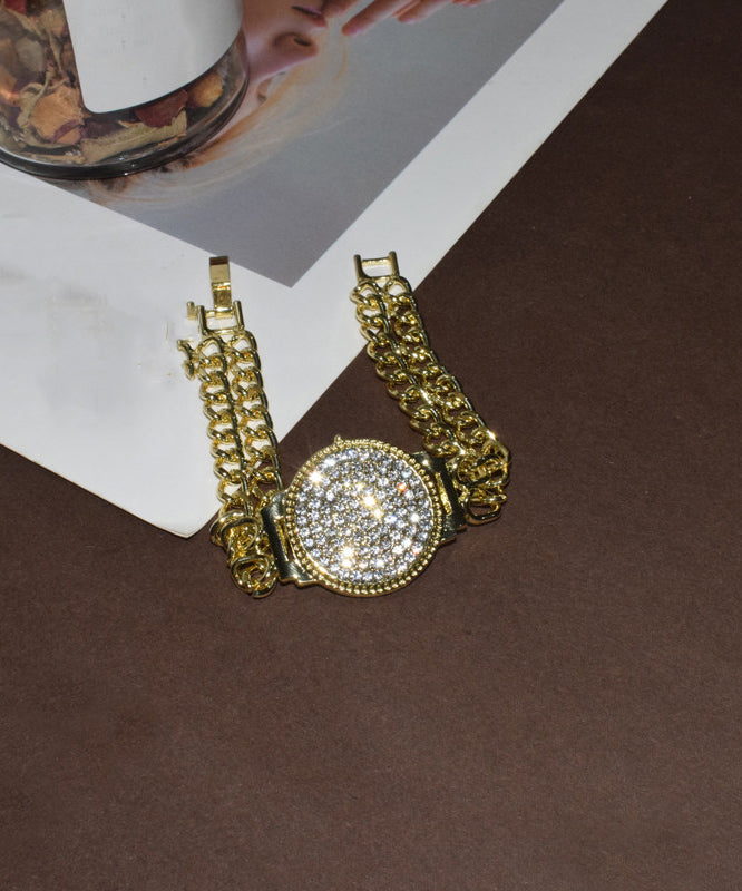 Dames Kettingarmband Uitgehold Met Metalen Zirkoon Details 2